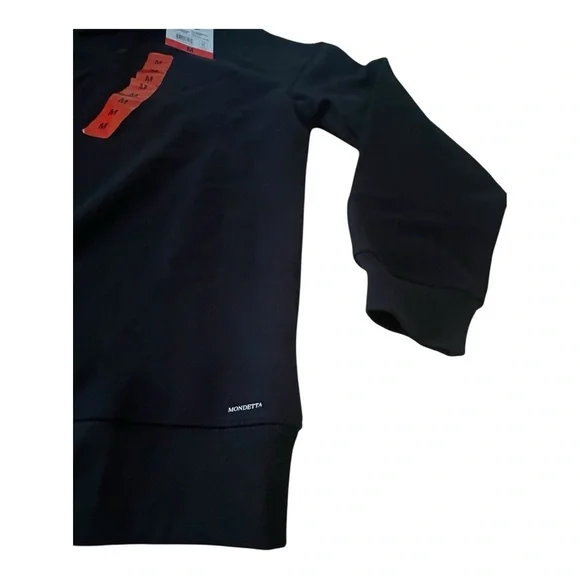 Mondetta Ladies' Collared Fleece Pullover Top, Black Medium Large - Picture 5 of 13